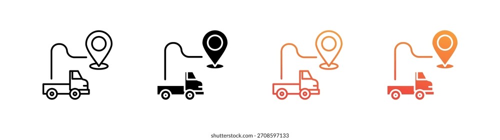 Vector de conjunto de iconos de varios estilos de enrutamiento