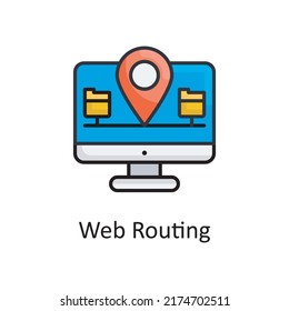 Routing vector Filled outline Icon Design illustration. Project Managements Symbol on White background EPS 10 File