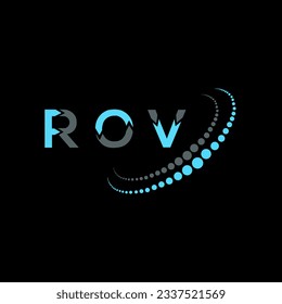 ROV-Brief-Logo kreatives Design. ROV einzigartiges Design.
