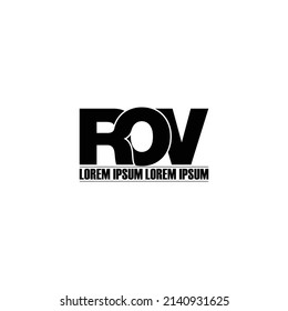 ROV letter monogram logo design vector