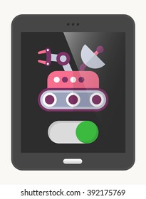 Rover  flat  icon with Tablet,eps10,
