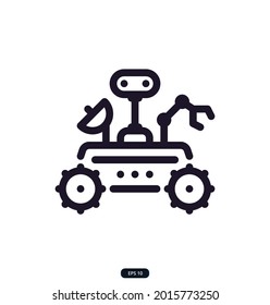 rover icon. Space icons. Space Related Vector Line Icons. Contains such Icons as Observatory, Planet Earth, Alien, and more. eps10