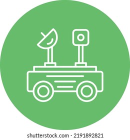 Rover imagen vectorial de icono de círculo de línea. También se puede usar para aplicaciones web, aplicaciones móviles y medios impresos.