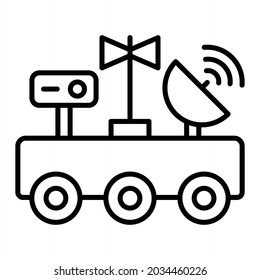  Rover Vector Outline Icon Isolated On White Background
