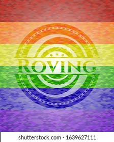 Roving lgbt colors emblem. Vector Illustration. Mosaic.