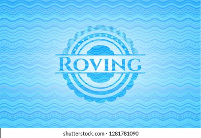 Roving sky blue water wave badge.