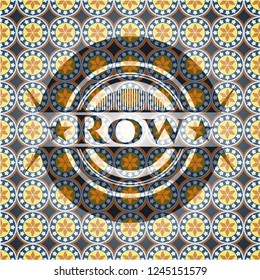 Row arabic badge background. Arabesque decoration.