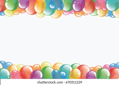 Row of Balloons in Various Colors Vector Illustration with Space for Text.