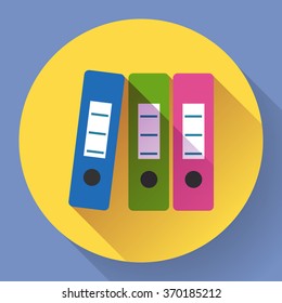 Row of binders icon. Business Flat design style