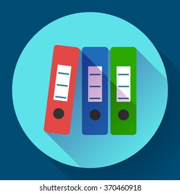 Row of binders icon. Business Flat design style