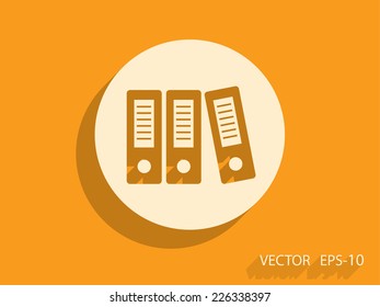 Row of binders icon, vector illustration