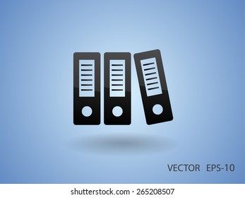 Icono de fila de carpetas, ilustración vectorial