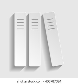 Row of binders, office folders icon