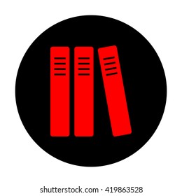 Row of binders, office folders icon