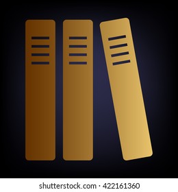 Row of binders, office folders icon