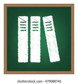 Row of binders, office folders icon. Flat style black icon on white.