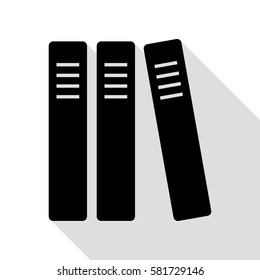 Row of binders, office folders icon. Black icon with flat style shadow path.