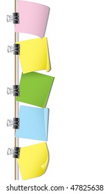 Row of blank note paper