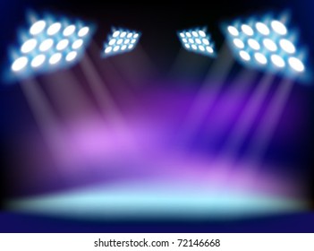 Row of blue lights.