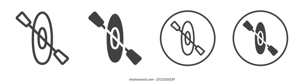 Row boat icon Vector logo outline