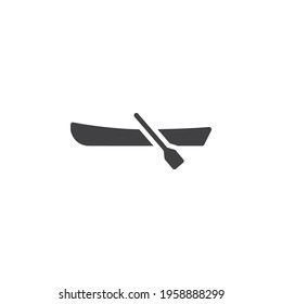 Row-Boot-Vektorsymbol. volles Flachzeichen für mobiles Konzept und Webdesign. Ruderboot mit Paddelglyph-Symbol. Symbol, Logo-Abbildung. Vektorgrafik