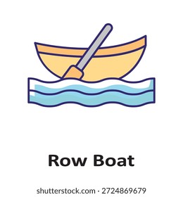 Row Boat Vector icon which can easily modify or edit

