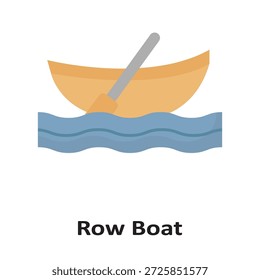 Row Boat Vector icon which can easily modify or edit

