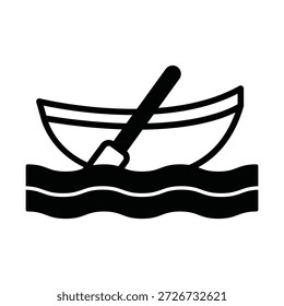 Row Boat Vector icon which can easily modify or edit

