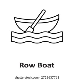 Row Boat Vector icon which can easily modify or edit

