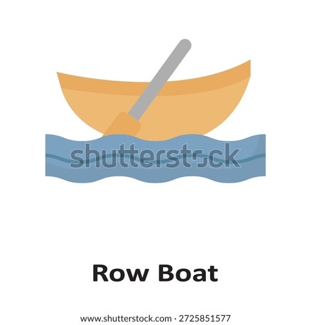 Row Boat Vector icon which can easily modify or edit

