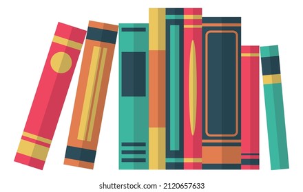 Row of books. Bookstore symbol. Literature sign