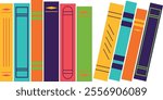 Row books, design element. Vector illustration in flat style, 10 eps.