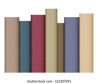 Row Of Books Isolated On White. EPS10 Vector.