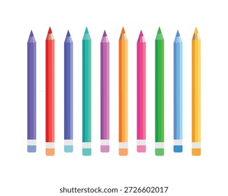 Fila de lápices brillantes