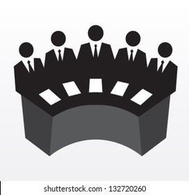 Row of business executives. Team of professionals, leadership. Vector illustration concept