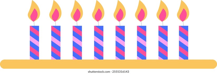 Row Of Cake Candles Vector Illustration