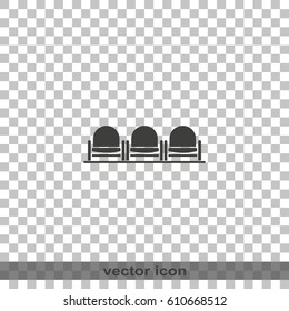 Row Of Chairs Icon. Airport Seat Illustration.