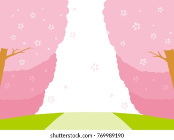 桜並木 のイラスト素材 画像 ベクター画像 Shutterstock