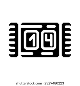 vector de icono de glifo de punto de lana de contador de filas. signo de lana de punto de la barra de filas. ilustración de símbolo aislado