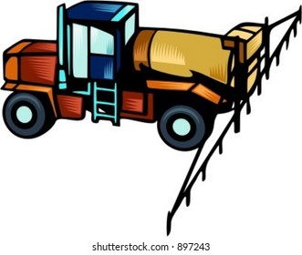 Row crop cultivator.Vector illustration