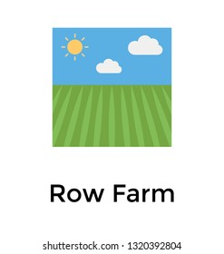 Row farm flat icon design 