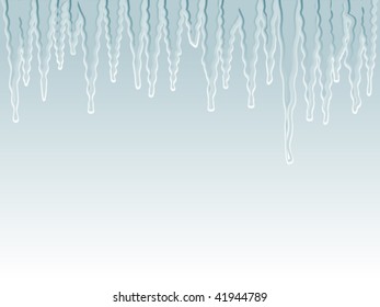 A row of frozen blue vector icicles