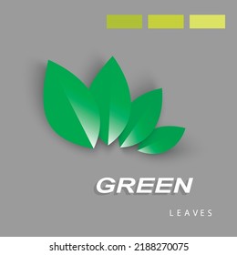 Row of green tree leaves. Vector icon for landscape, eco, bio logo design.