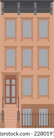 row house flat colored vector illustration