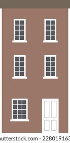 row house flat colored vector illustration