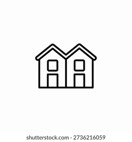row house icon sign vector