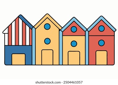 Row of Houses Clip Art House American flag vector, National Flag of use in white background
