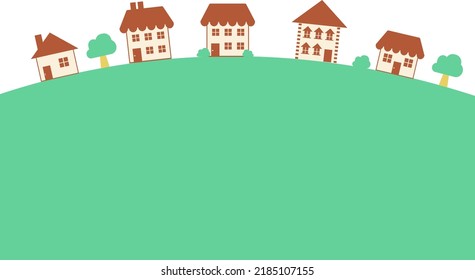 Fila de las casas y fondo de la colina