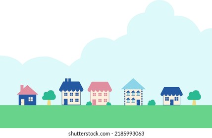 Row Houses Sky Background Stock Vector (Royalty Free) 2185993063 ...