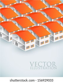 Row of houses - vector illustration 